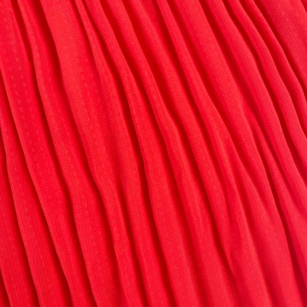 ZARA Woman Red Pleated Off-Shoulder “Flowy” Blouse with 3/4 sleeves Size XS - Picture 16 of 17